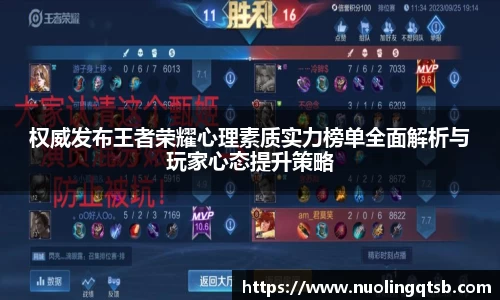 权威发布王者荣耀心理素质实力榜单全面解析与玩家心态提升策略